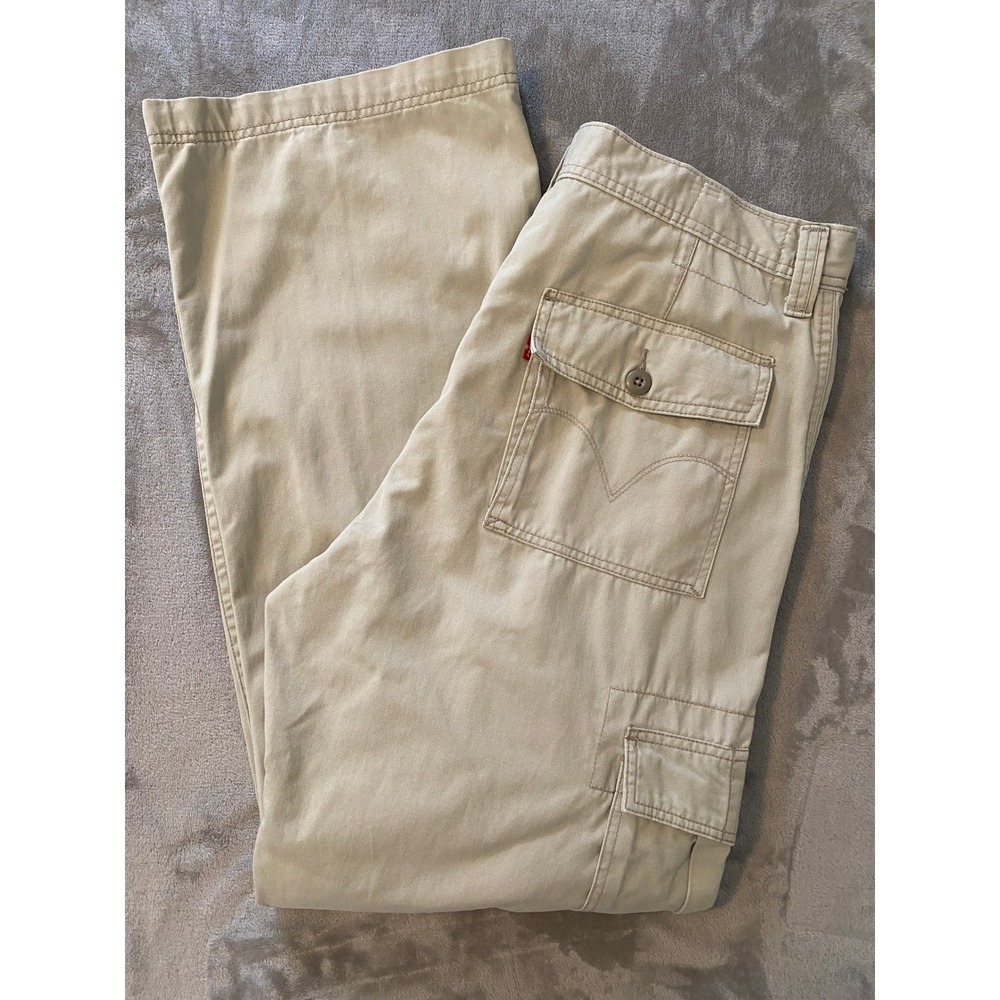 Levi's Cargo Pants‎ W36 L34 Tan Loose Straight Khaki Utility Y2K Skater *READ*